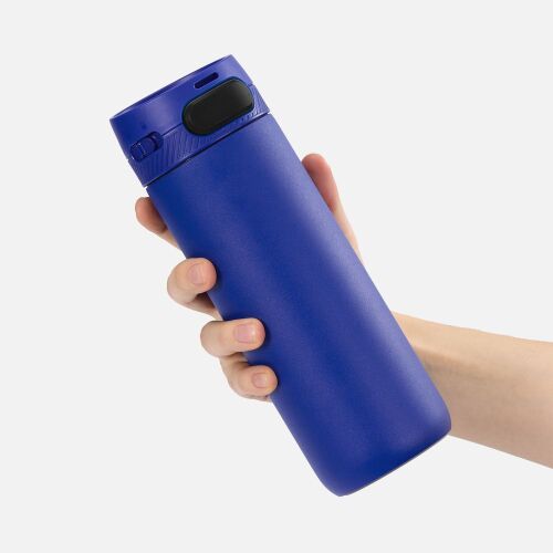 Термостакан X1 с цветной кнопкой, синий с черным 4