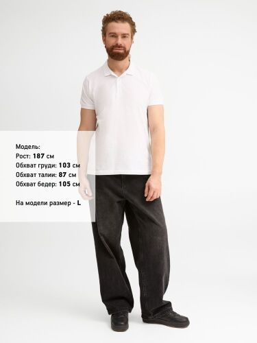 Рубашка поло мужская Brandy Men, белая с темно-синим, размер S 7