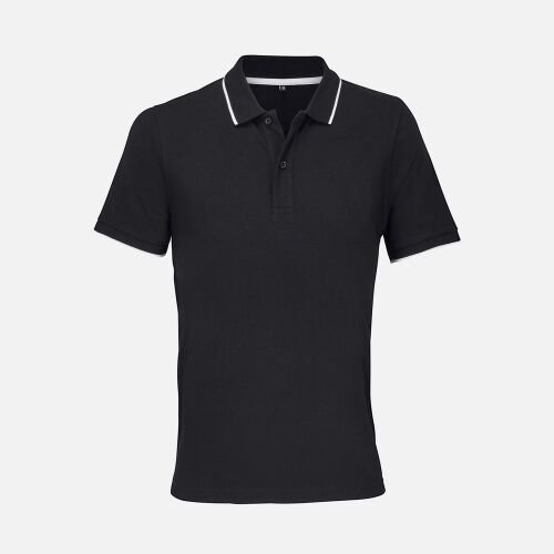 Рубашка поло унисекс Palermo, черная с белым, размер M 1