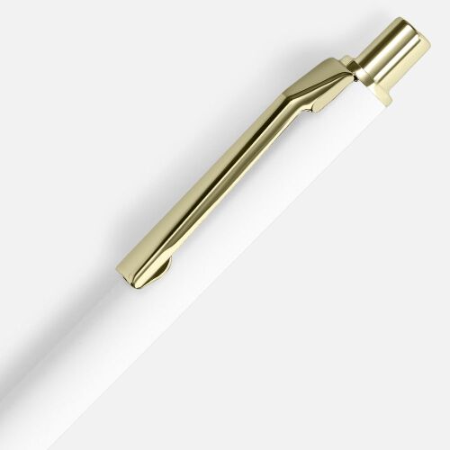 Ручка шариковая Lobby Soft Touch Gold, белая 3