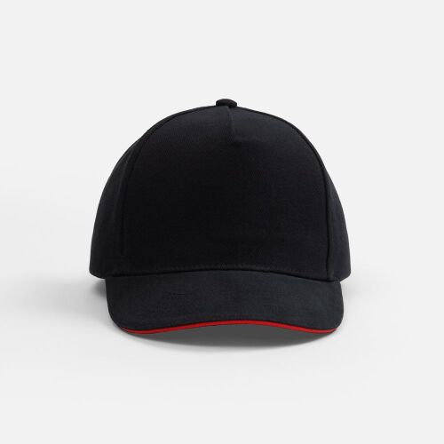 Бейсболка Classic 2.0, черная с красным кантом 3