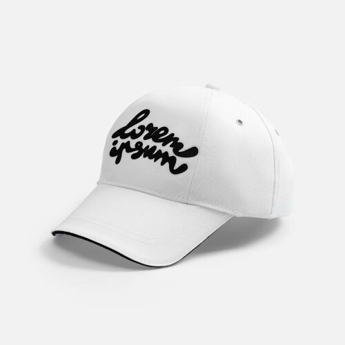 Бейсболка Canopy, белая с темно-синим кантом 6