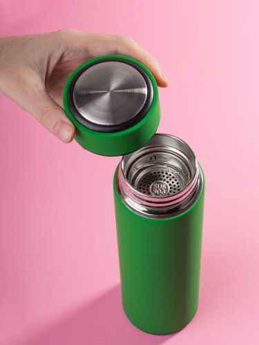 Термос с ситечком Percola, зеленый 5