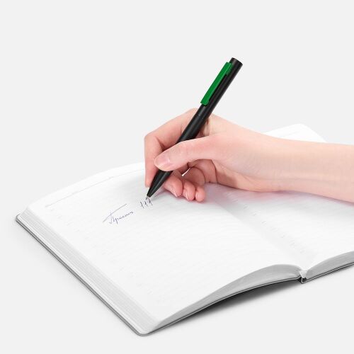 Ручка шариковая Inkolor, черная с зеленым 4