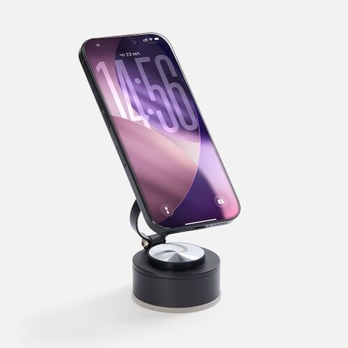 Вакуумная магнитная подставка airFix, черная с серым 2