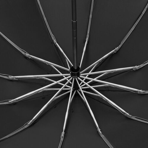 Зонт обратного сложения inLoop с ручкой-карабином, черный 1