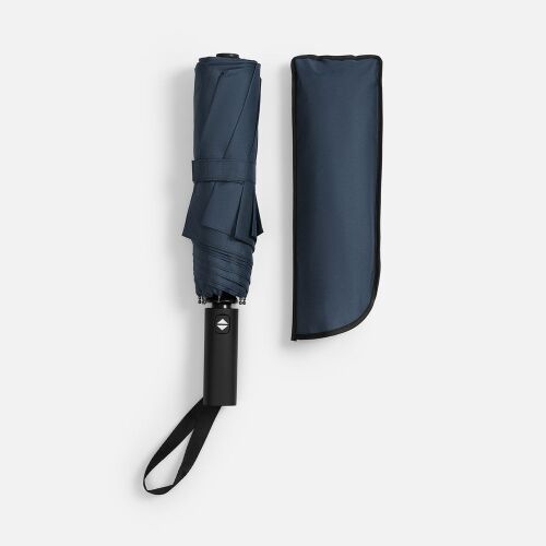 Зонт складной Smooth Move с плавным закрытием, темно-синий 4