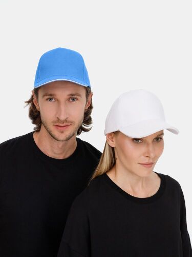 Бейсболка Classic 2.0, синяя с белым кантом 7