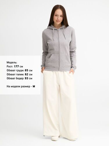 Толстовка женская на молнии с капюшоном Seven Women 290, серый м 4