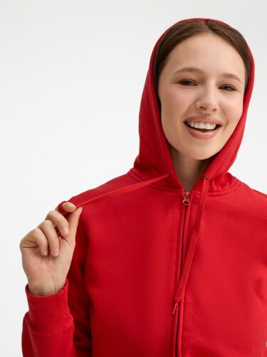 Толстовка женская на молнии с капюшоном Seven Women, красная, ра 4