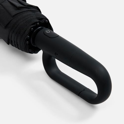 Зонт складной Skymate с УФ-защитой и ручкой-карабином, черный 4