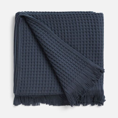 Плед вафельный Elenglect, темно-серый 2