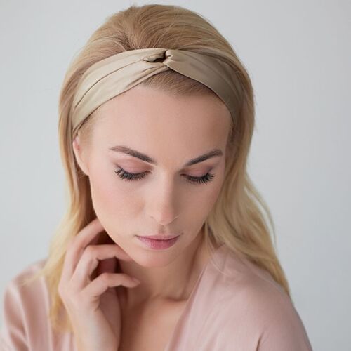 Повязка для волос Essential, бежевая 2