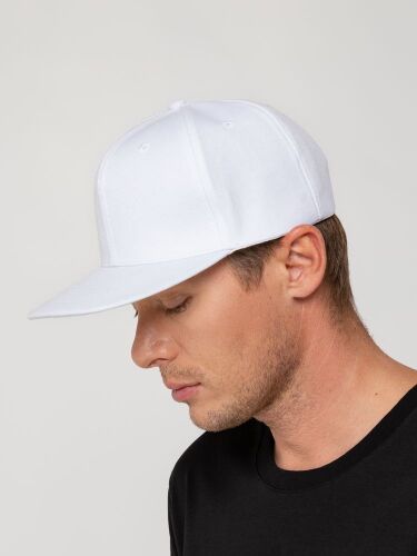 Бейсболка Snapback с прямым козырьком, белая 6