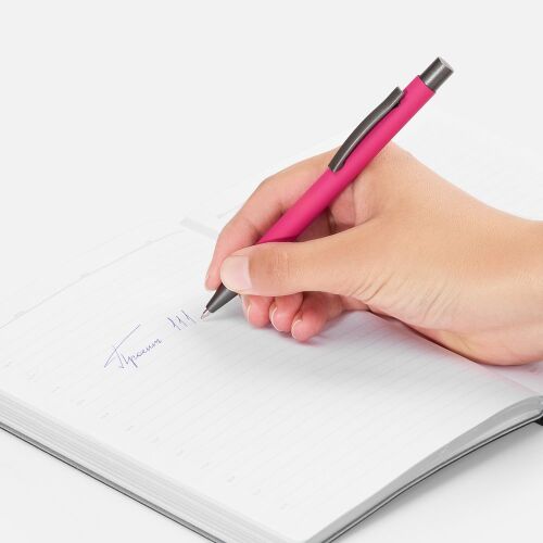 Ручка шариковая Atento Soft Touch, розовая 4