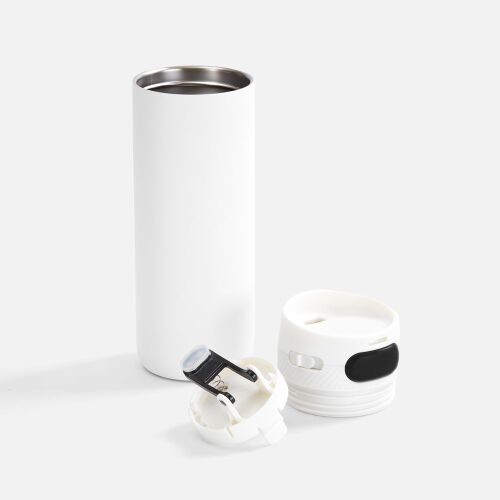 Термостакан X1 с цветной кнопкой, белый с черным 2