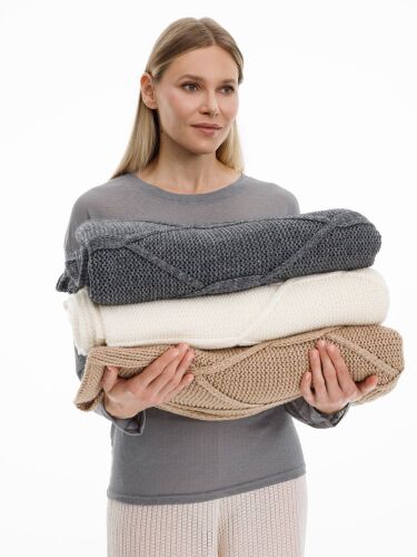 Плед Curve Verve, бежевый меланж 7 Плед Curve Verve, бежевый меланж 7