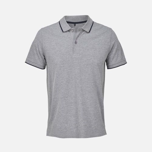 Рубашка поло унисекс Palermo, серый меланж с темно-синим, размер M