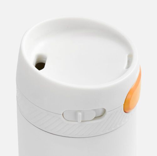 Термостакан X1 с цветной кнопкой, белый с оранжевым 3