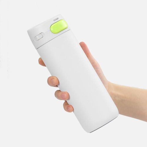 Термостакан X1 с цветной кнопкой, белый с желтым 3