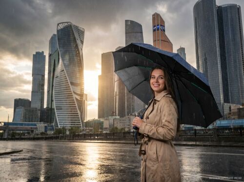 Зонт складной с УФ-защитой Ribstar, темно-синий 7
