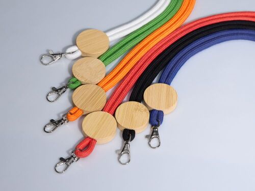 Шнурок для бейджа Tube Wood, белый 7