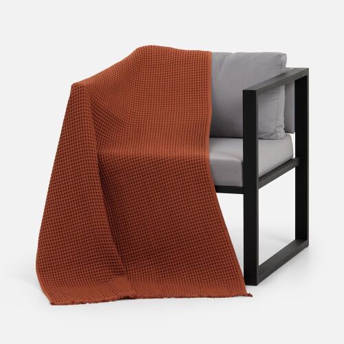 Плед вафельный Elenglect, оранжевый 4