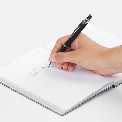 Ручка шариковая Chromos Soft Touch, черная 4