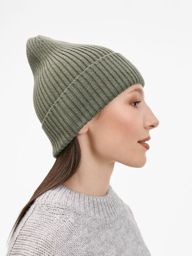 Шапка Catch Match без помпона, зеленая (полынь) 5