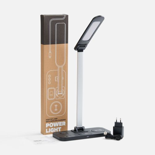 Настольная лампа с беспроводной зарядкой Power Light, черная 7 Настольная лампа с беспроводной зарядкой Power Light, черная 7