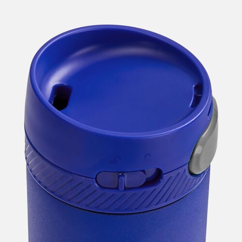 Термостакан X1 с цветной кнопкой, синий с серым 3