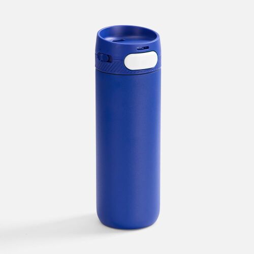 Термостакан X1 с цветной кнопкой, синий с белым 1