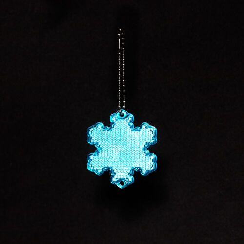 Пешеходный светоотражатель с цепочкой «Снежинка», синий 3