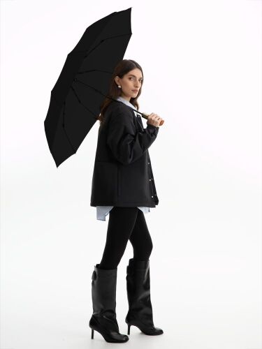 Зонт складной Cloudburst в подарочной упаковке, черный 3