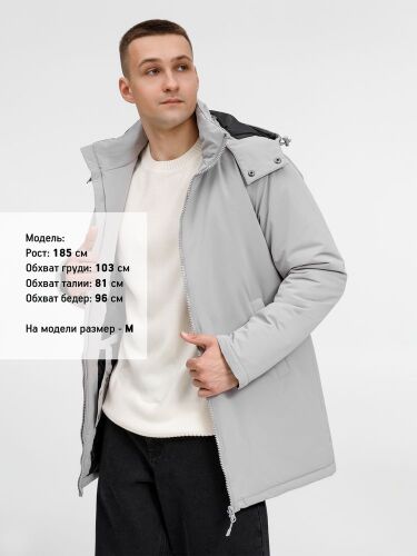 Куртка-парка унисекс Sfera, светло-серая, размер M 4 Куртка-парка унисекс Sfera, светло-серая, размер M 4
