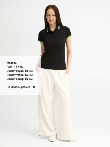 Рубашка поло женская Pasadena Women 200 с контрастной отделкой,  7