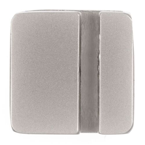 Квадратный шильдик на резинку Epoxi, матовый серебристый 2