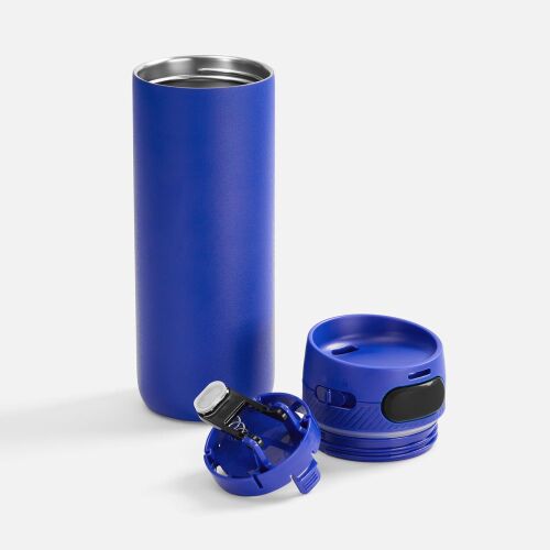 Термостакан X1 с цветной кнопкой, синий с черным 2