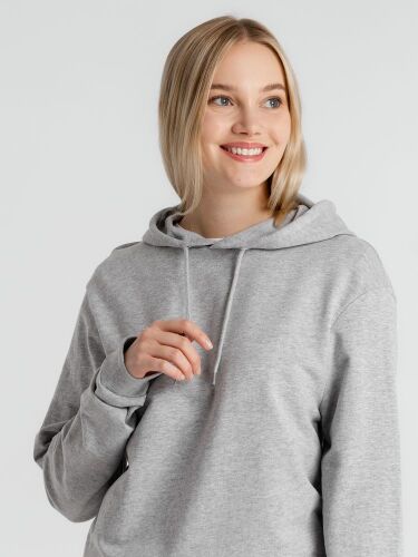 Толстовка с капюшоном унисекс Hoodie, серый меланж, размер S 4