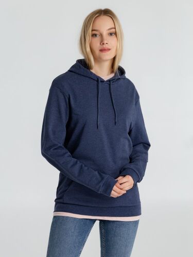 Толстовка с капюшоном унисекс Hoodie, синий меланж, размер XS 11