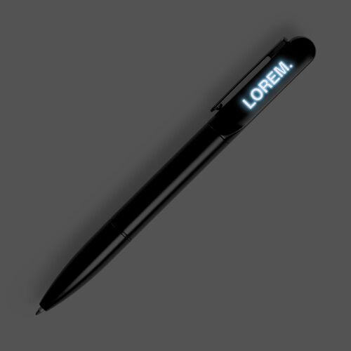 Ручка шариковая Lucenti с подсветкой логотипа, в футляре, черная 3