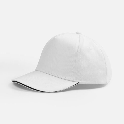 Бейсболка Classic 2.0, белая с темно-синим кантом 1