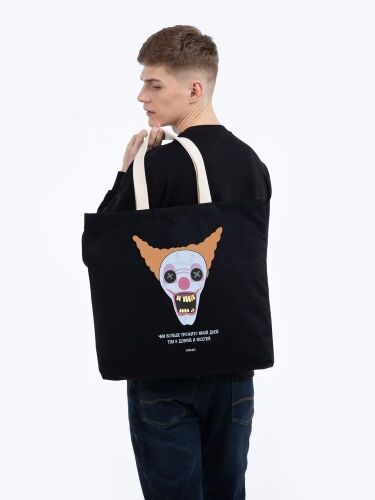 Холщовая сумка «Цирк» с внутренним карманом, черная 4