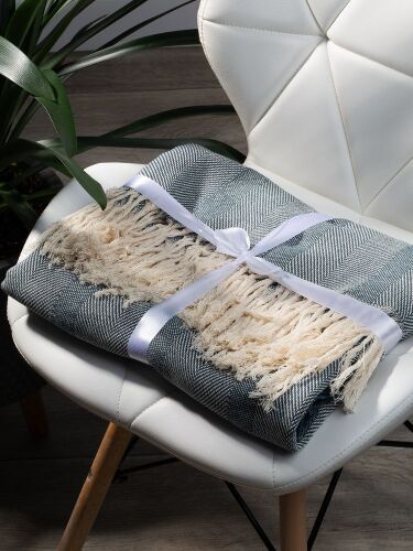 Плед «Сенеж», серо-синий 6