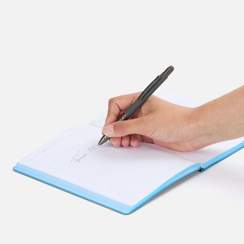 Ручка шариковая Digit Soft Touch со стилусом, серая 4