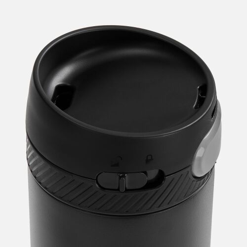 Термостакан X1 с цветной кнопкой, черный с серым 3