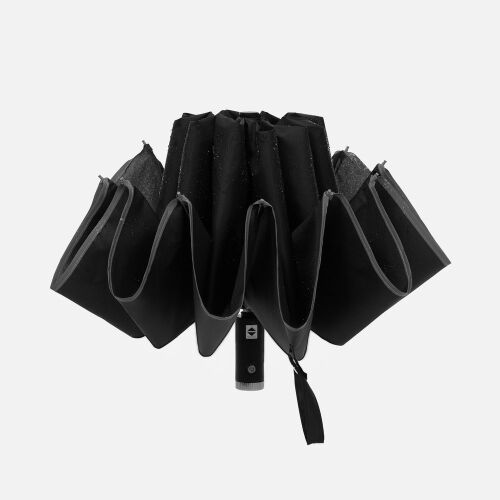 Зонт обратного сложения Norsken с фонариком, черный 3