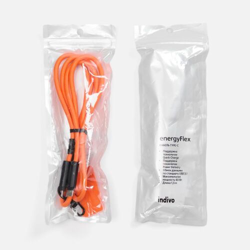 Кабель-ланьярд energyFlex Power Delivery 60 Вт, оранжевый 7