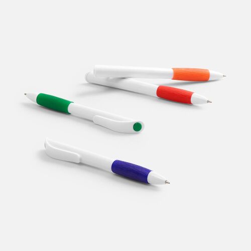 Ручка шариковая Grip, белая с оранжевым 5