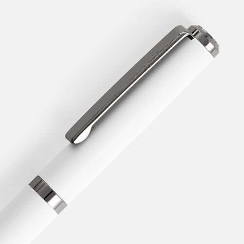 Ручка шариковая Inkish Gunmetal в футляре, белая 3